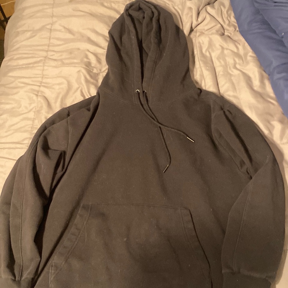 athleta black hoodie size large with zipper in kangaroo pouch